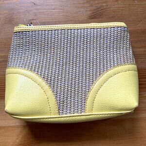 Yellow and Tan BATH & BODY WORKS clutch makeup bag